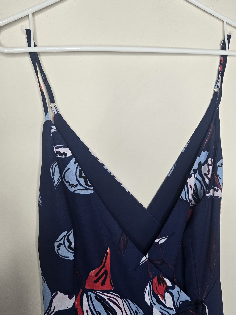 Fame & Partners Floral Wrap Maxi Dress Navy Romantic Party Cocktail Occasion - Picture 6 of 10